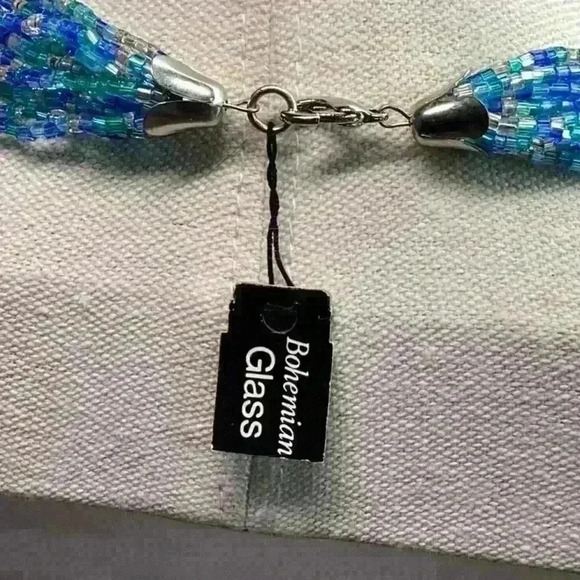 Glass Seed bead Necklace - Blue and Green - Picture 2 of 2